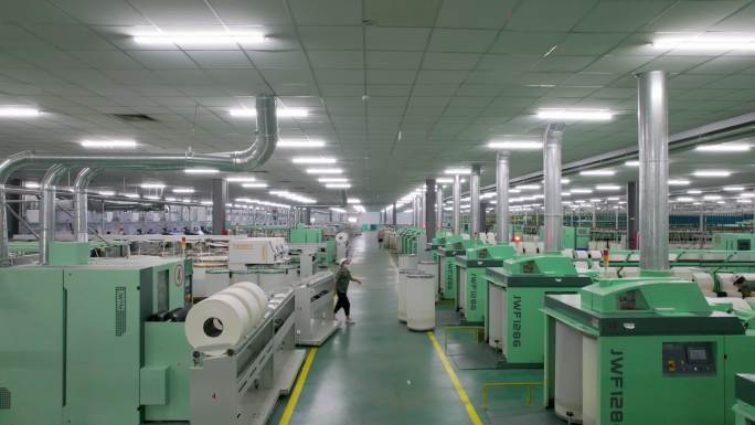 工厂 航拍 4k 机器 设备 纺织