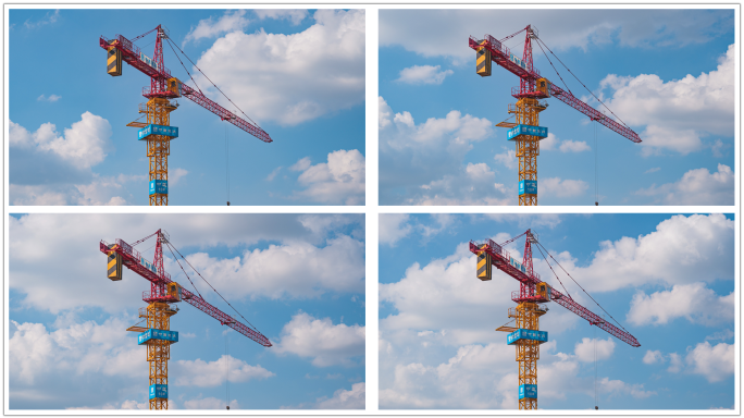 城市建设塔吊蓝天白云延时