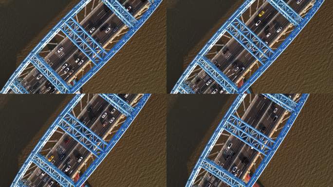 航拍杭州复兴大桥俯视鸟瞰