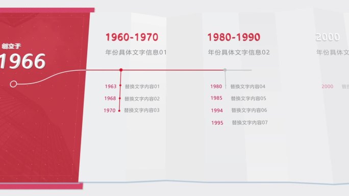 4K简洁折页时间线红色版AE模板