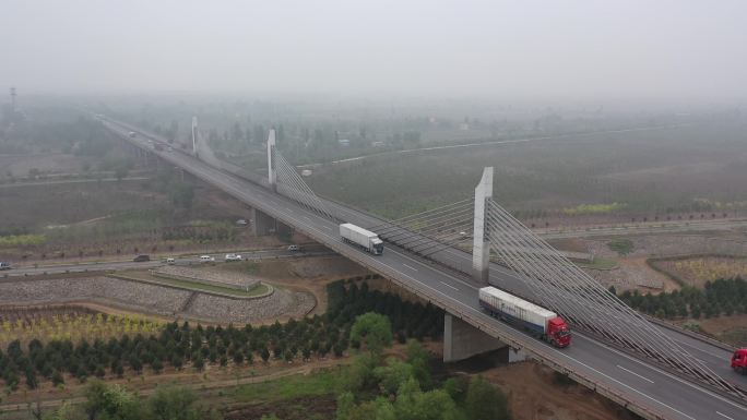 山西旅游河津旅游公路高速交错4K航拍