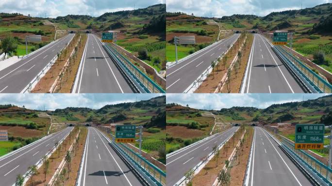 高速公路建设视频新建成的云南宁永高速公路
