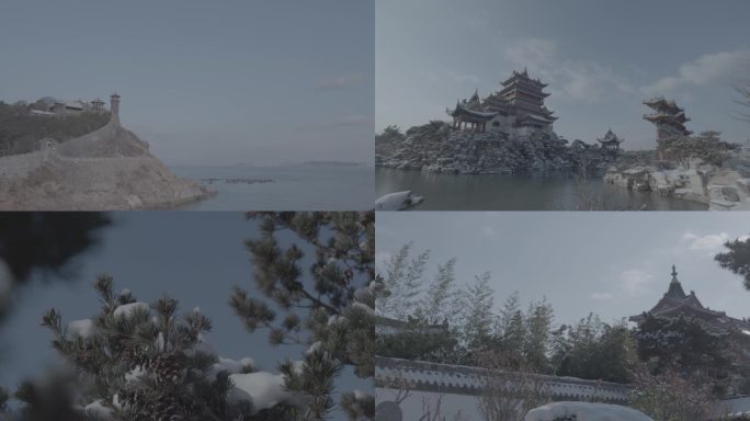 4k 雪后公园美景