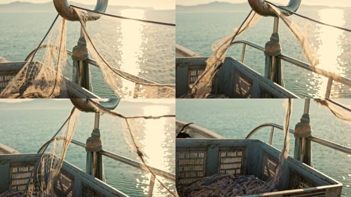 地中海小型拖网渔船的渔网运动