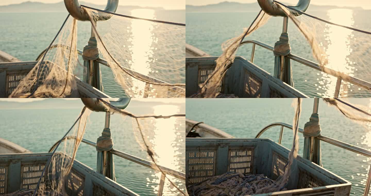 地中海小型拖网渔船的渔网运动