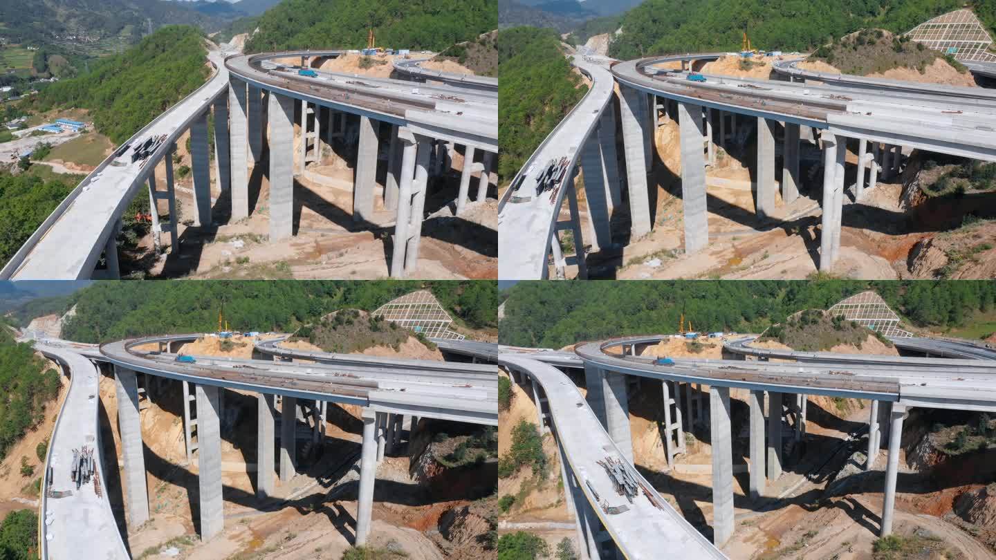 高速公路建设视频云南高速公路高架桥建设