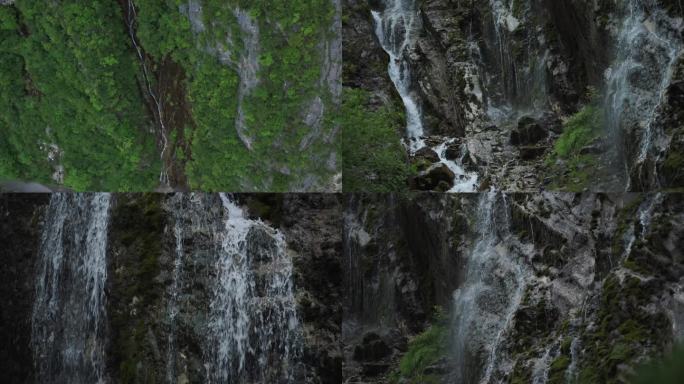 4K大山中的瀑布