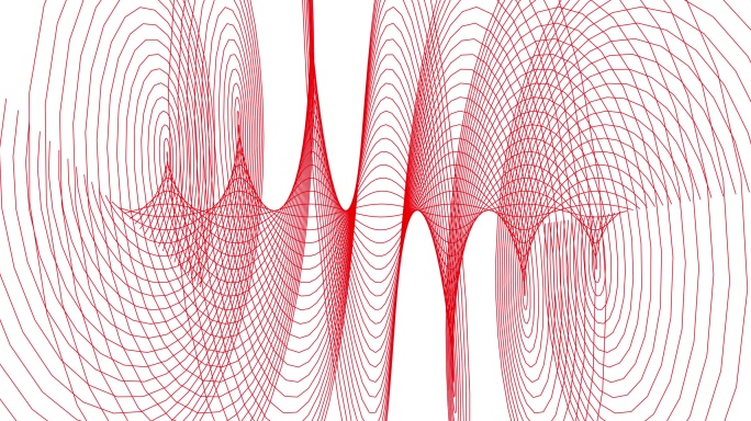 螺旋形红、白背景红色圆曲线复杂线条
