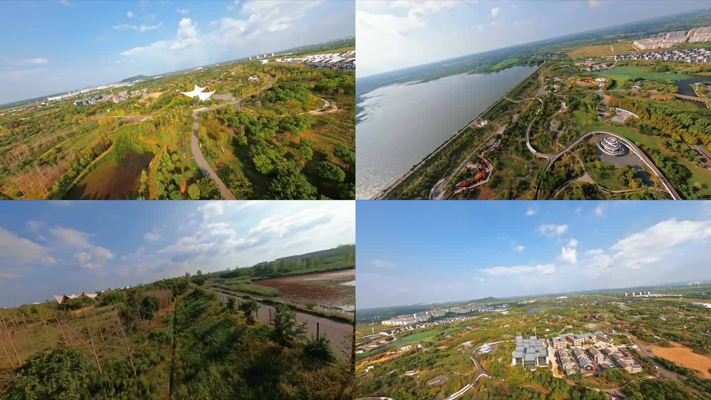 枣林湾世界园艺博览会西区鸟瞰及枣林湾水库