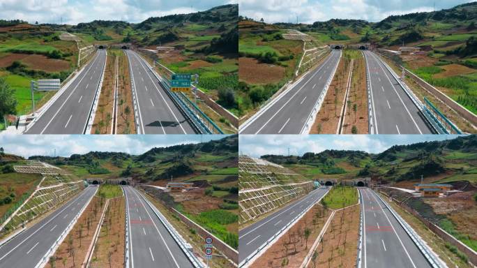 高速公路视频建设完工的云南山区高速公路