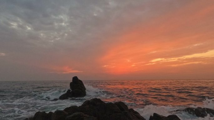 4k 大海 天空 海面 自然 晚霞 延时