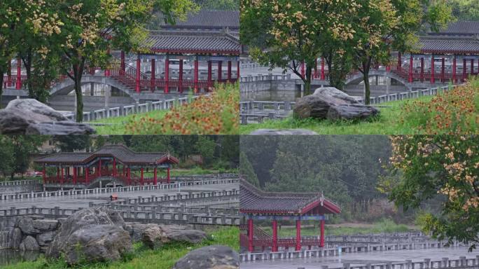 雨后中式古建筑