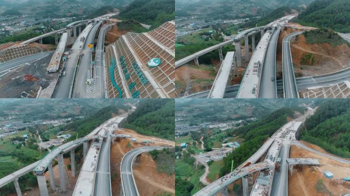 高速公路视频架桥施工中的云南宁永高速公路