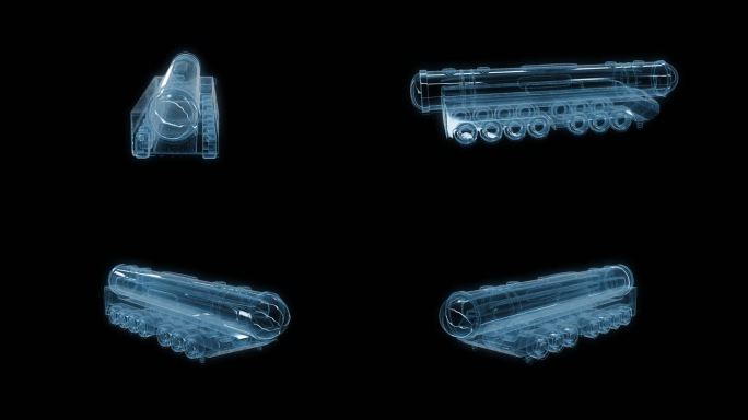 透视全息东风41洲际弹道导弹通道素材