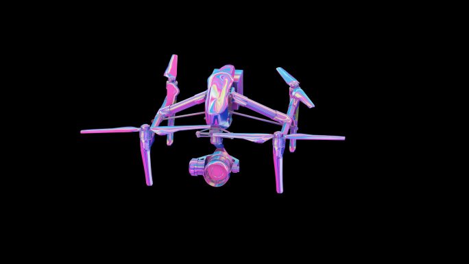 赛博朋克元宇宙无人机动画透明通道素材