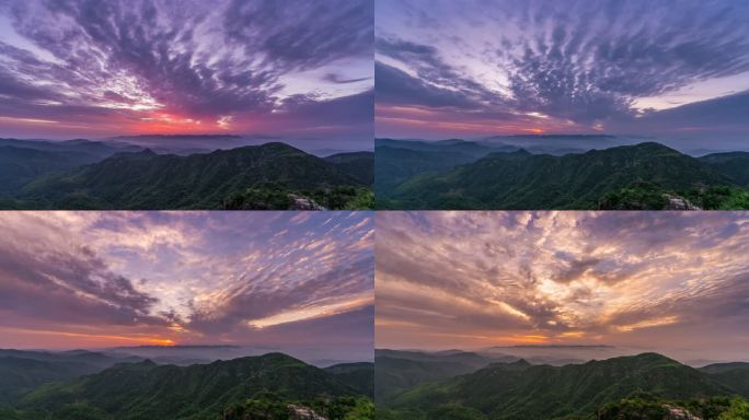 【4K山脉日出延时】红安天台山日出延时