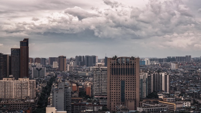 成都城市上空的风云变幻延时视频素材