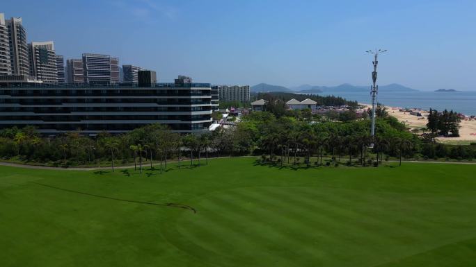 海岸线 高尔夫练习场 海边沙滩 高档酒店