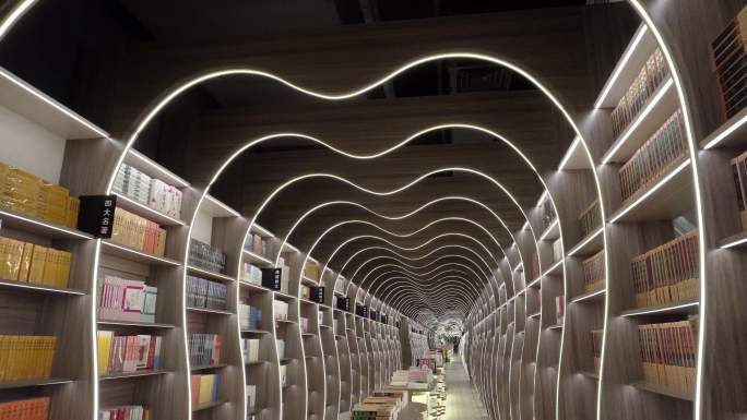 书店科技感设计空间空镜头片头片尾书