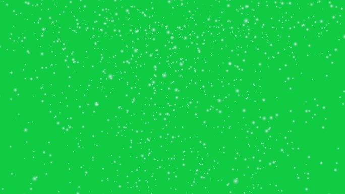 无缝循环雪花落在色度键绿色屏幕背景上