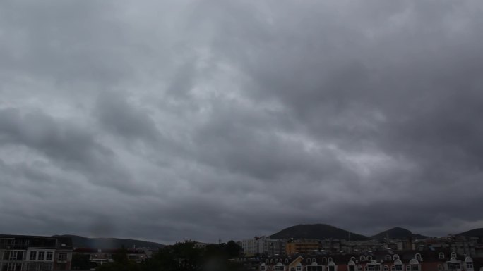 4k延时暴风雨来临阴云密布的天空