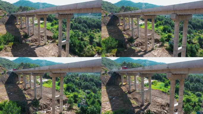 高速公路建设视频云南山区高速公路高架桥