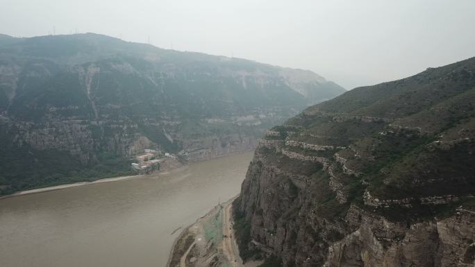 中国陕西省黄河（黄河）河段鸟瞰图