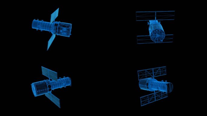 蓝色科技线条卫星透明通道素材