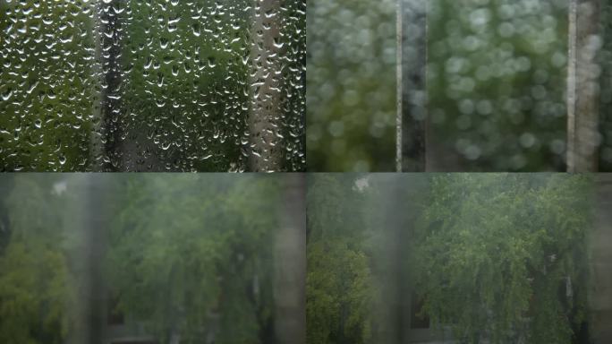 玻璃窗上的雨滴