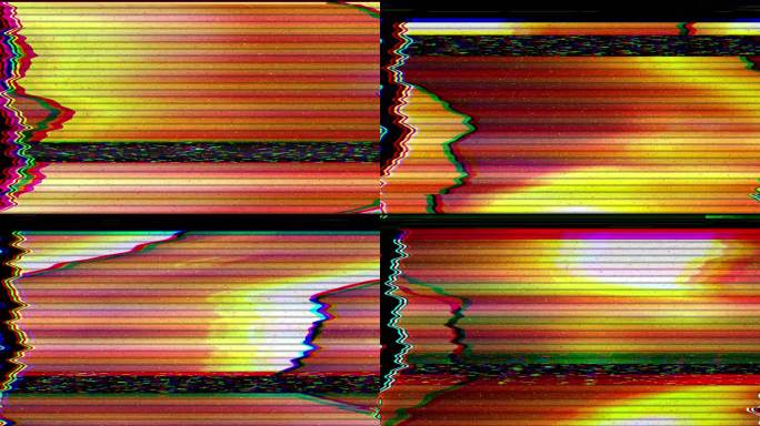 故障电视静态噪声失真信号问题错误视频损坏复古风格80年代