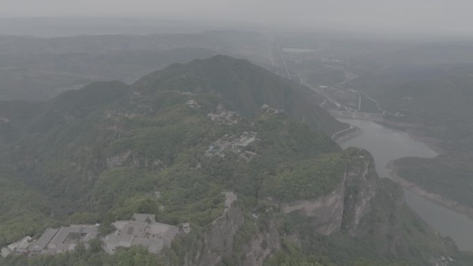 平凉崆峒山航拍素材