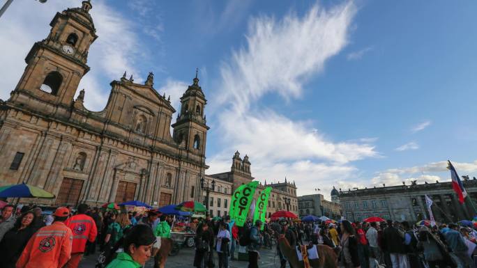 哥伦比亚首都波哥大城市全景延时素材