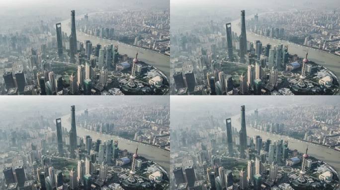 上海天际线鸟瞰图上海陆家嘴大全景上海地标