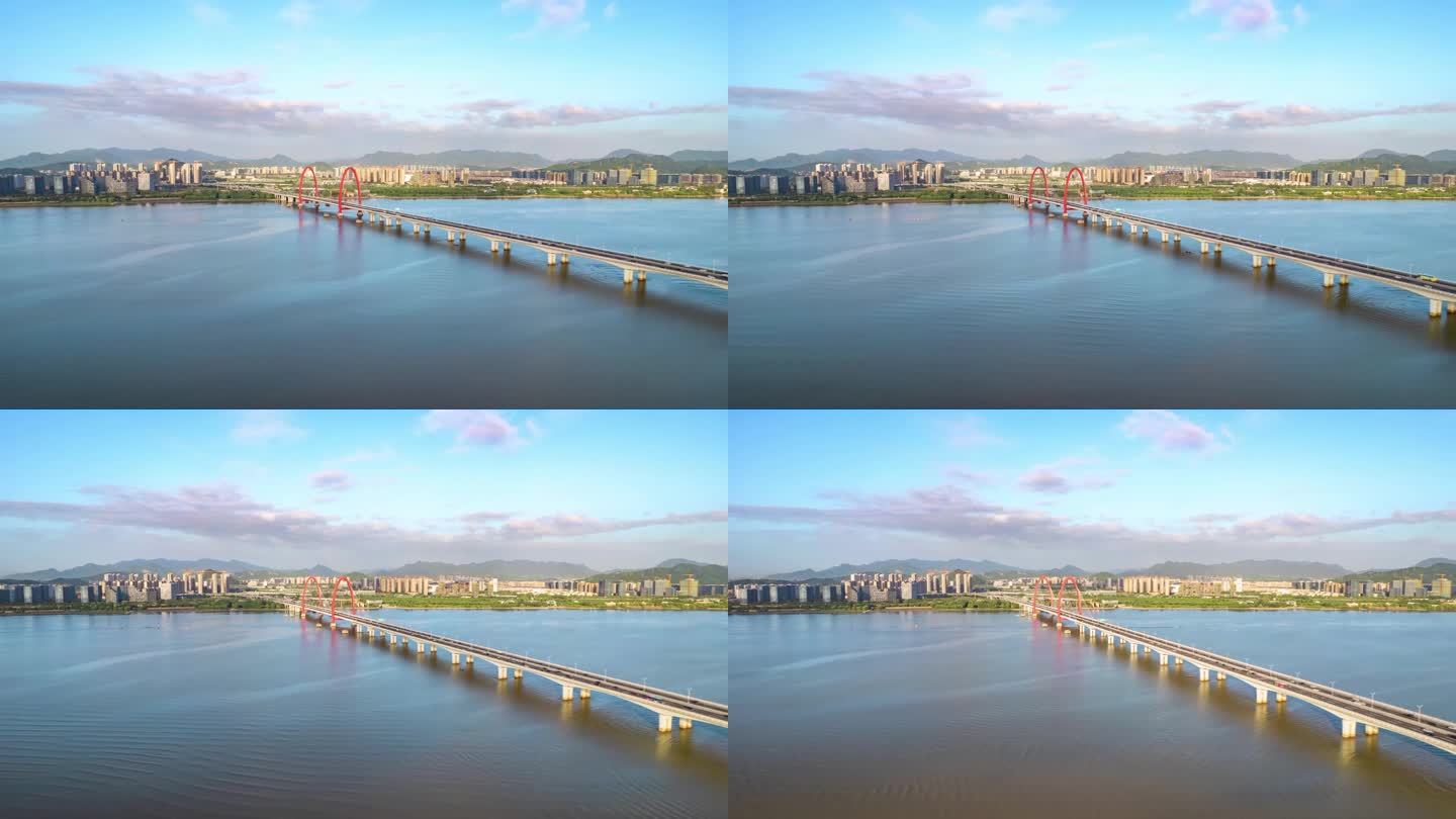 杭州航拍之江大桥延时