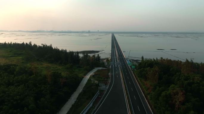 海陵岛大桥夕阳高速公路大桥