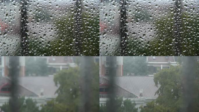 玻璃窗上的雨滴