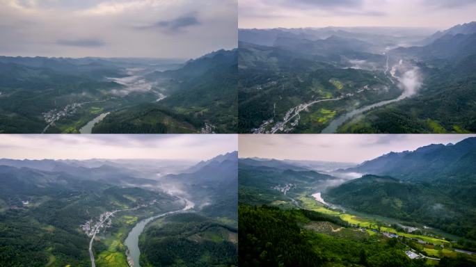4K延时贵州荔波樟江清晨美景