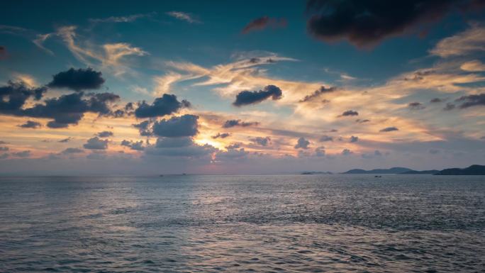 东极岛东福山岛日落月升