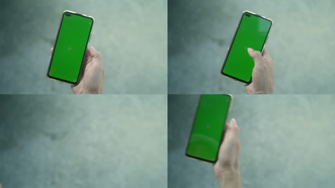 绿屏手机抠像跟踪 拿出手机翻页动作 4K