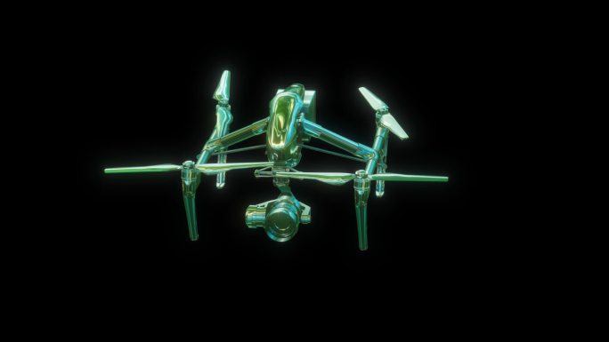 赛博朋克元宇宙无人机动画透明通道素材