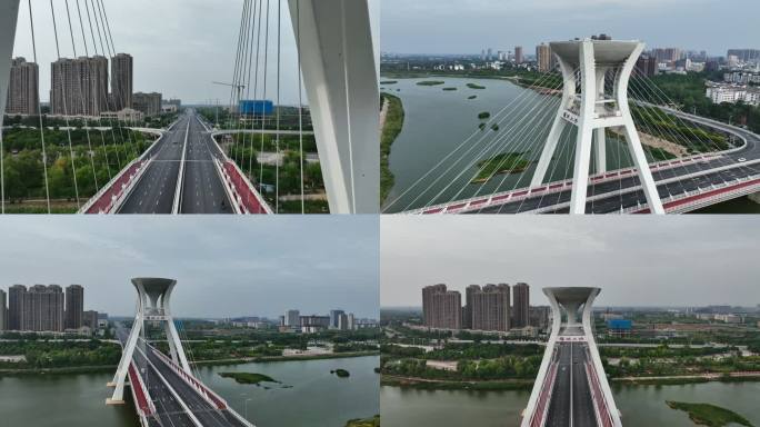 航拍邓州穰城大桥