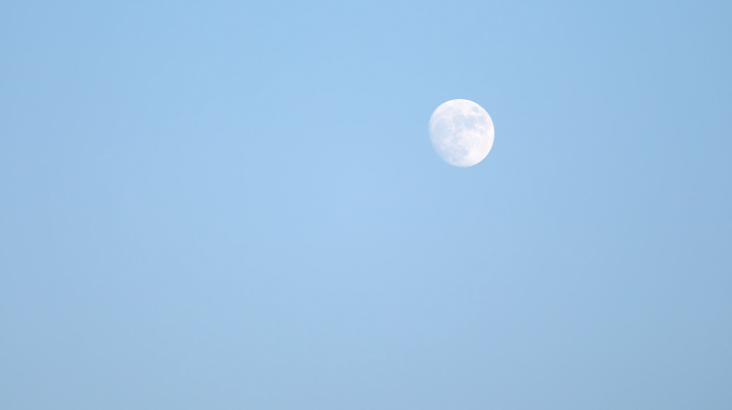 4k 傍晚的月亮 海边 月亮升起 圆月