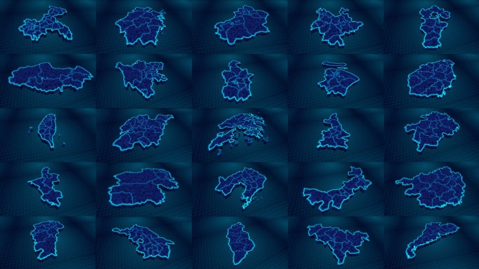 全国34个省级行政区数据统计分析片头模板