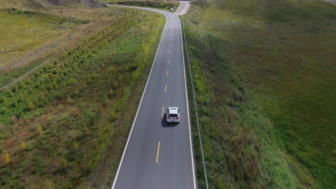 若尔盖 草原公路 休息区 汽车行驶