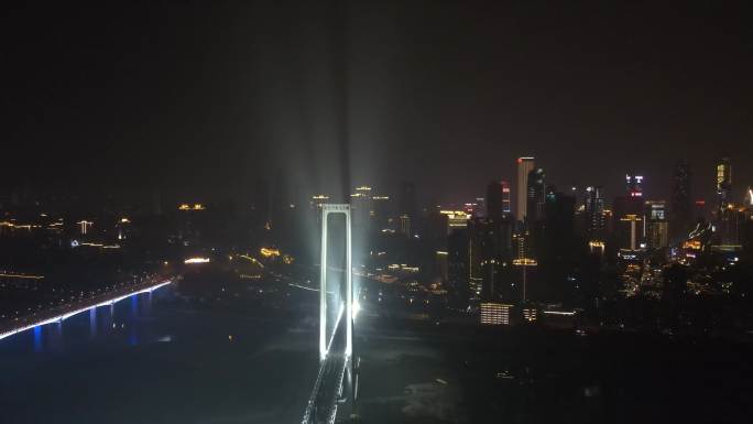 重庆南纪门轨道大桥夜景素材