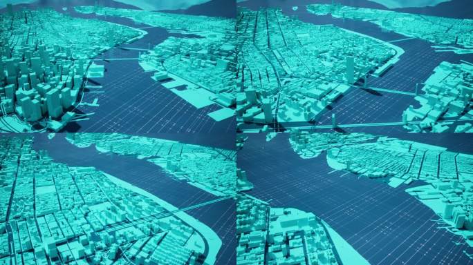 【4k】科技感城市白模微缩景观5