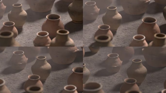 地上的陶罐三维渲染动画