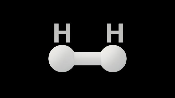 氢气分子结构三维模型氢化学分子氢能H2