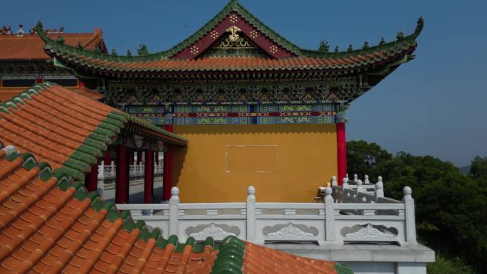 寺庙古建筑近镜局部传承之美琉璃瓦覆盖