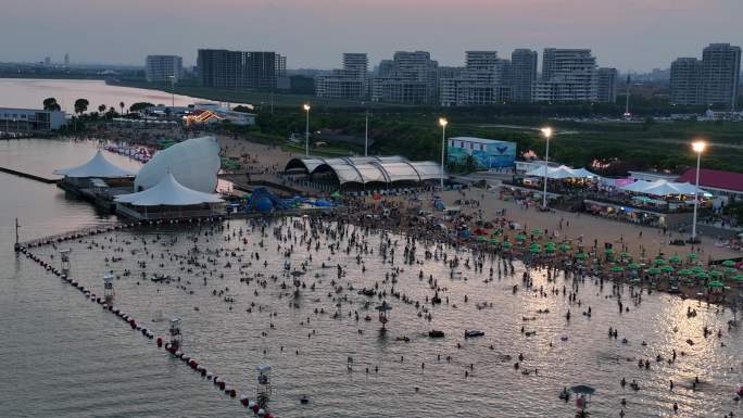 4K原素材—奉贤碧海金沙海滨浴场